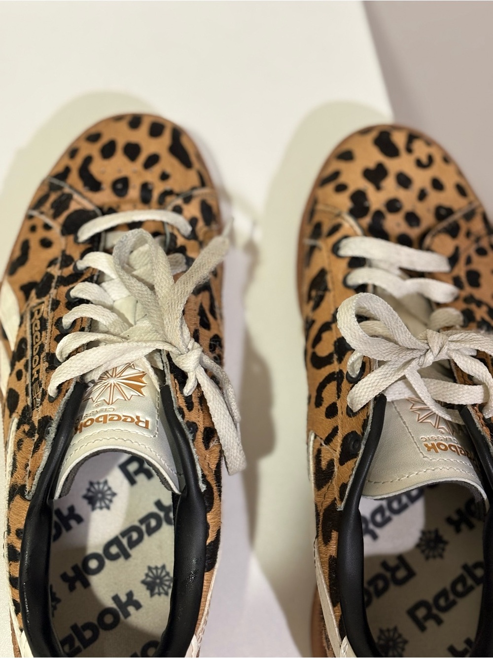 Reebok Kids Leopard Print Sneakers in Brown and Black
